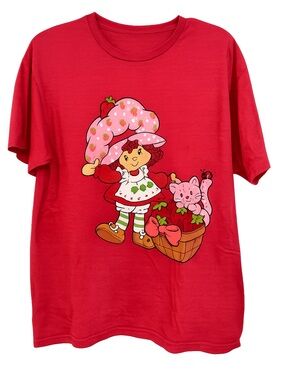 Vintage Strawberry Shortcake Character Graphic Tee - Red Women’s Size Large